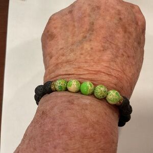 Lava Stone Variscite beads Stretch Bracelet New
